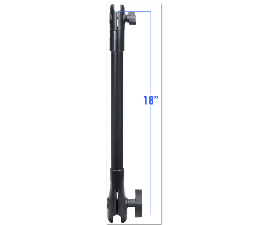 RAM 18" Long Extension Pole with 1" and 1.5" Single Open Sockets  RAP-CB-201-18U