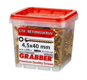 Grabber CTX Betongskruv för lister och socklar - Inomhusskruv