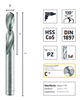 Alpen HSS Cobalt stub drills, DIN 1897 PZ. Diameter från 2.0-8.0 mm