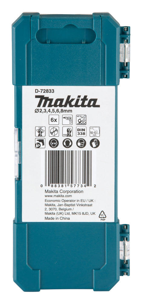 Makita set Metallborr HSS-TIN 6st D-72833