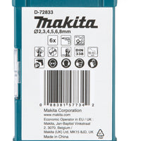 Makita set Metallborr HSS-TIN 6st D-72833