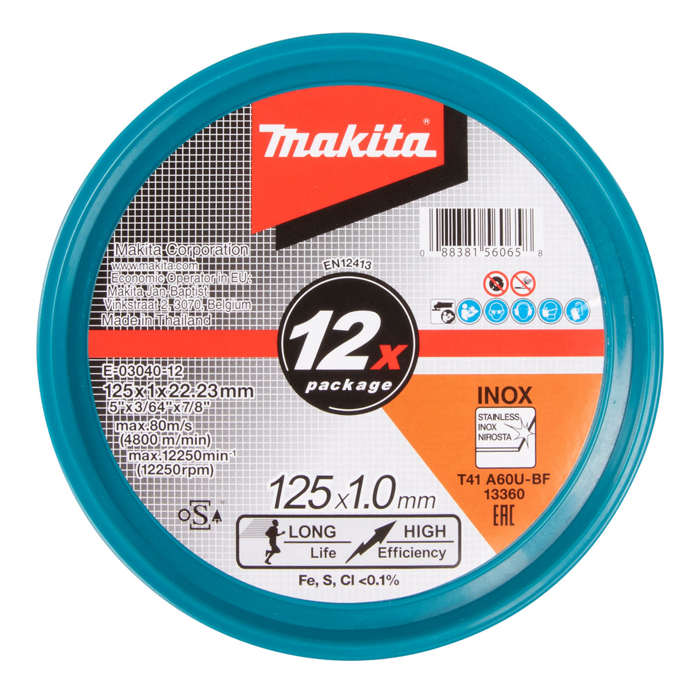 Makita Kapskiva 12-pack 125 x 1,0 mm - RST E-03040-12