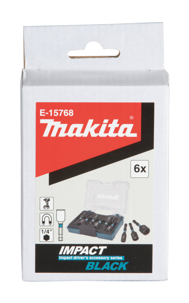 Makita Impact Black Hyllsset 1/4" 6-delar - E-15768