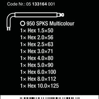 Wera 950/9 Hex-Plus Multicolour 2 Vinkelskruvmejselsats metriska mått, BlackLaser