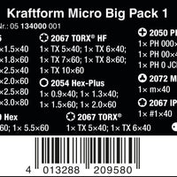 Wera Kraftform Micro Big Pack 1 Elektriker-skruvmejselsats