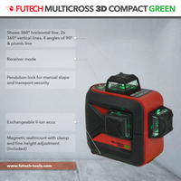 Futech Multilinjelasersats grön MC3D Pro kompakt i väska
