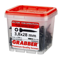 Grabber Vector Skruv för OSB, spån- och plyfaskivor. Mot stål 0,46-1,0 mm - Inomhus