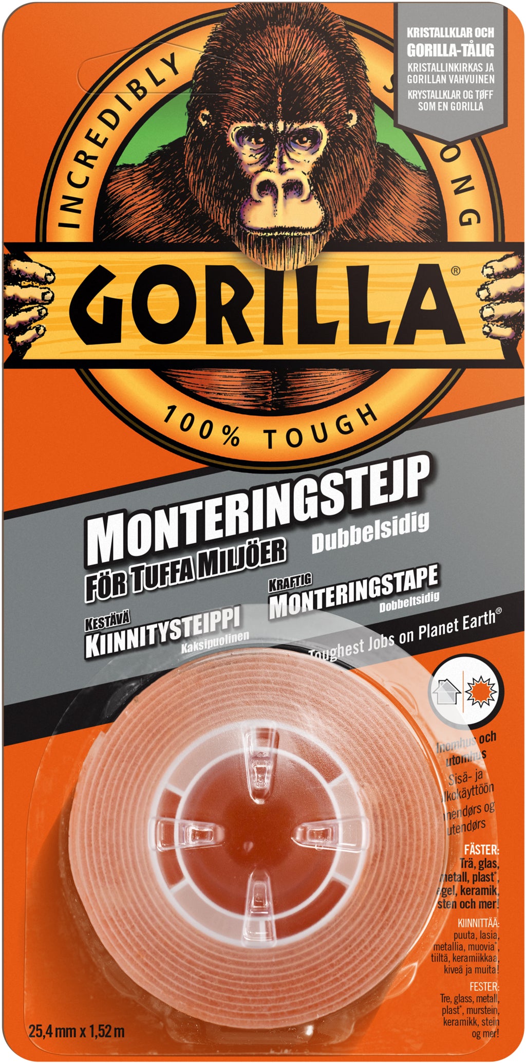 Gorilla Monteringstejp 1,52mx25,4mm