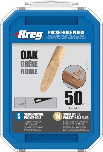 Kreg Solid-Oak Standard Pocket-Hole Plugs 50-p P-OAK