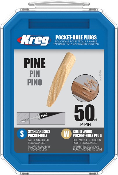 Kreg Solid-Pine Standard Pocket-Hole Plugs 50p P-PIN