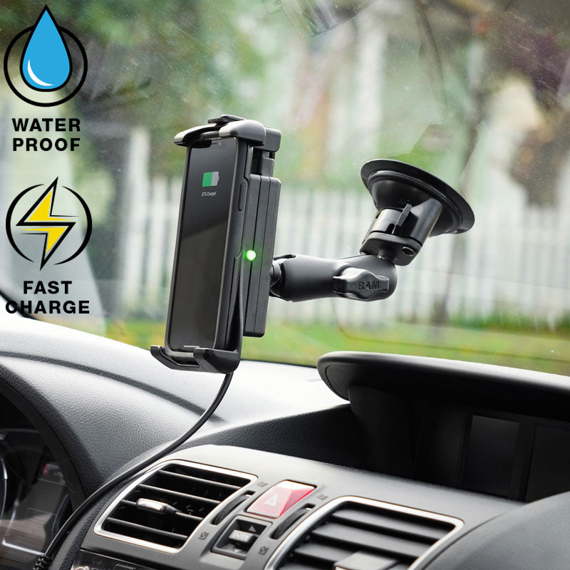 RAM Quick-Grip Waterproof Wireless Charging Suction Cup Mount