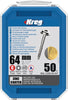 Kreg Pocket-Hole Screws 64 mm, Zinc Coated, Maxi-Loc, Coarse Thread, 50 piece SML-C250-50-INT