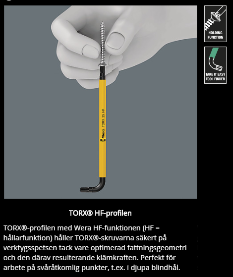 967/9 TORX XL Multicolour HF L-Key hållarfunktion