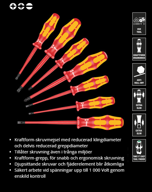 Wera Skruvmejselset 160 iSS/7 Kraftform Plus Serie 100