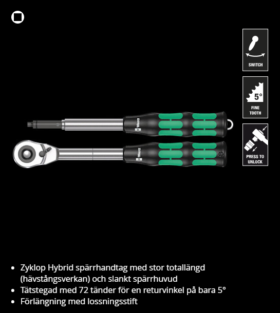 Zyklop Hybrid Spärrhandtag / Set Spärrhandtag och förlängare