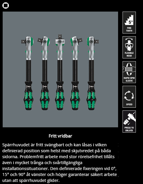 Wera Zyklop Speed spärrskaft 8000A/8000B/8000C