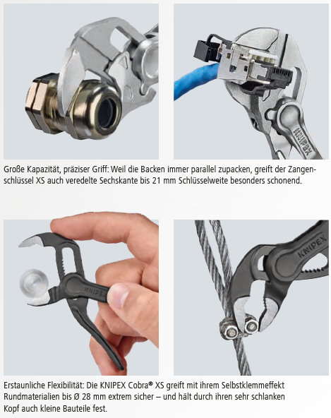 Knipex Minitångset XS Cobra + Tångnyckel med hölster