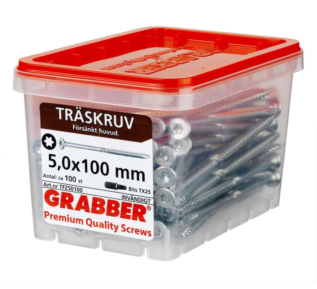 Grabber Träskruv TFZ  5,0mm Inomhusskruv