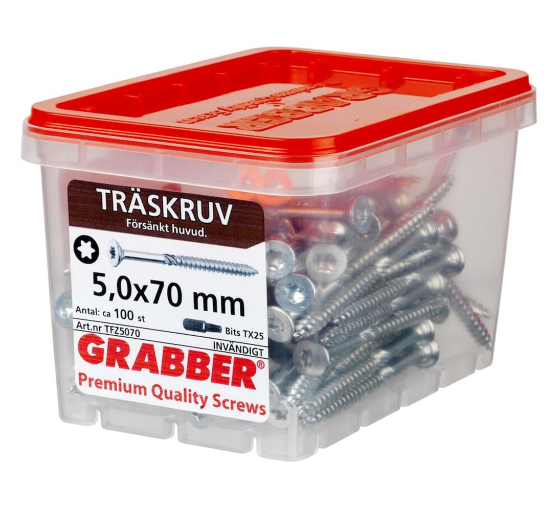 Grabber Träskruv TFZ  5,0mm Inomhusskruv