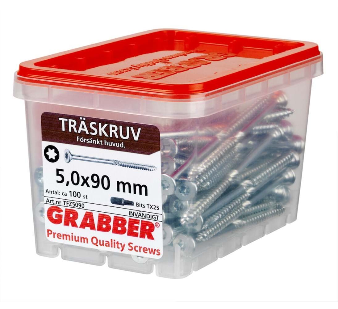 Grabber Träskruv TFZ  5,0mm Inomhusskruv