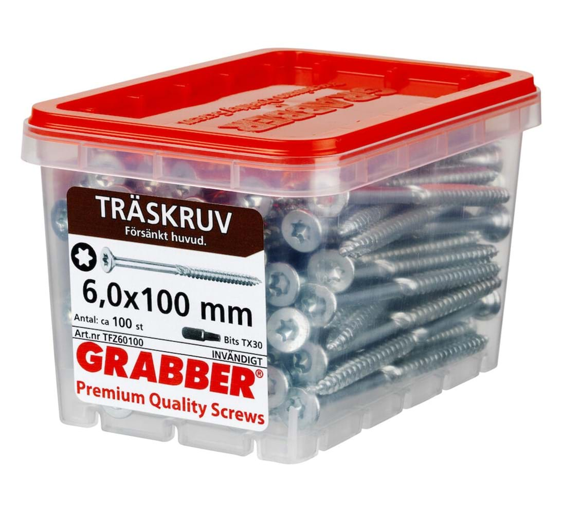 Grabber Träskruv TFZ 6,0mm Inomhusskruv