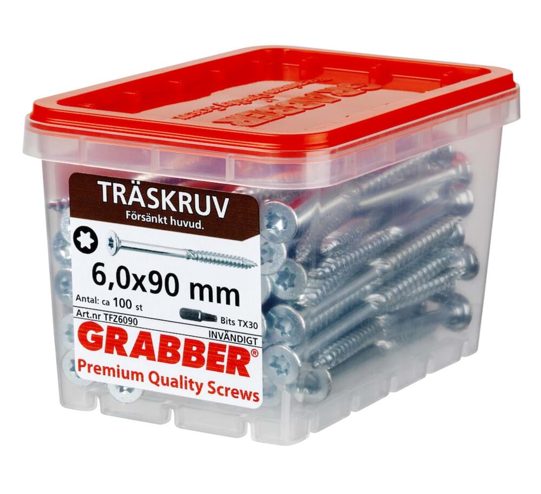 Grabber Träskruv TFZ 6,0mm Inomhusskruv