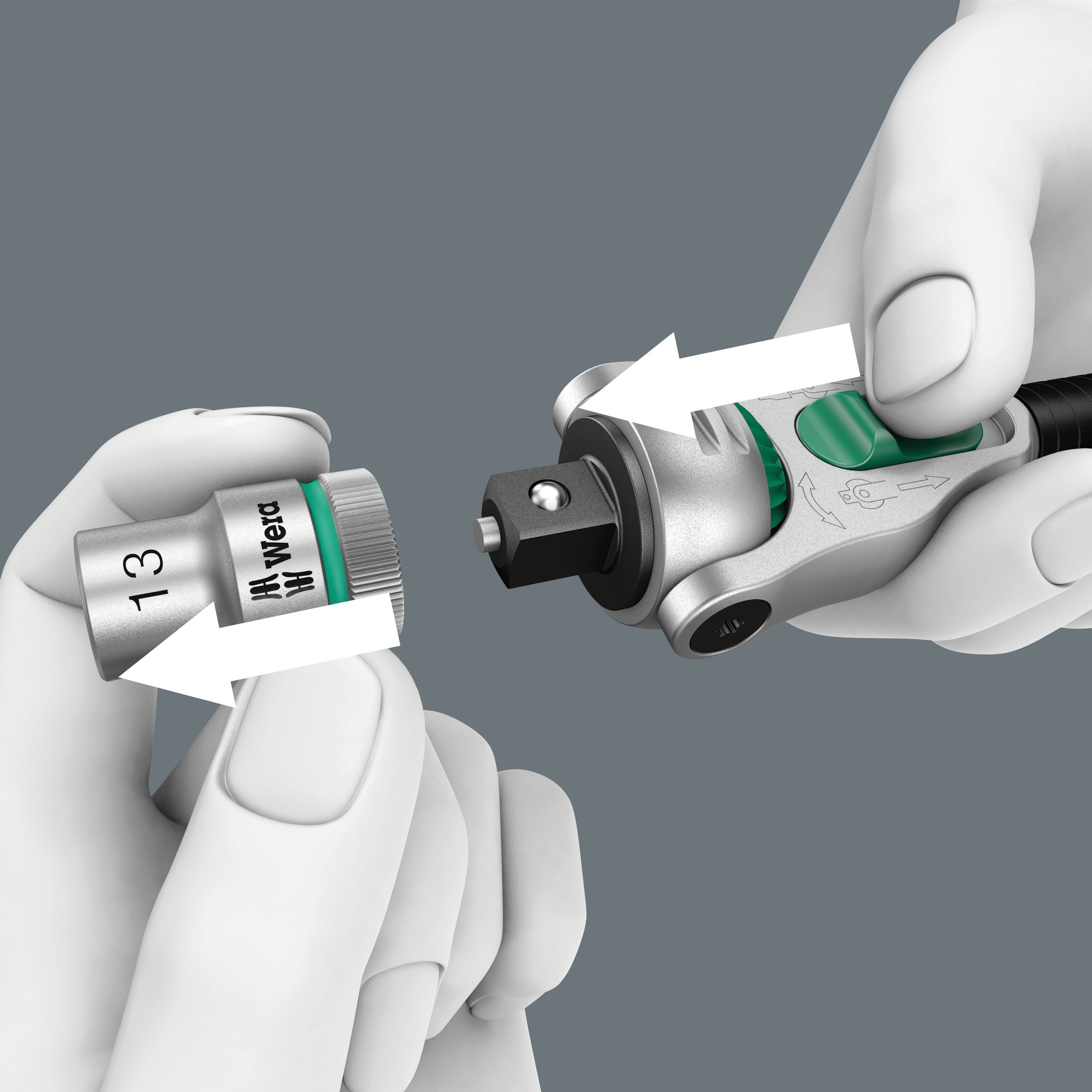 Wera 8100 SA 6 Zyklop Speed-spärrhandtagssats, 1/4"-fattning, metriska mått