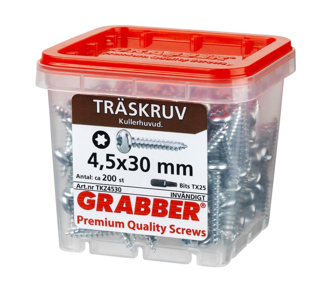 Grabber Träskruv Kullrig TKZ  4,5-5 mm Inomhusskruv