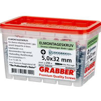 Grabber EMS32K 5,0x32 250-pack  Elmontageskruv - Inomhus