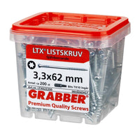 Grabber LTX Självborrande listskruv Zink - Inomhusskruv