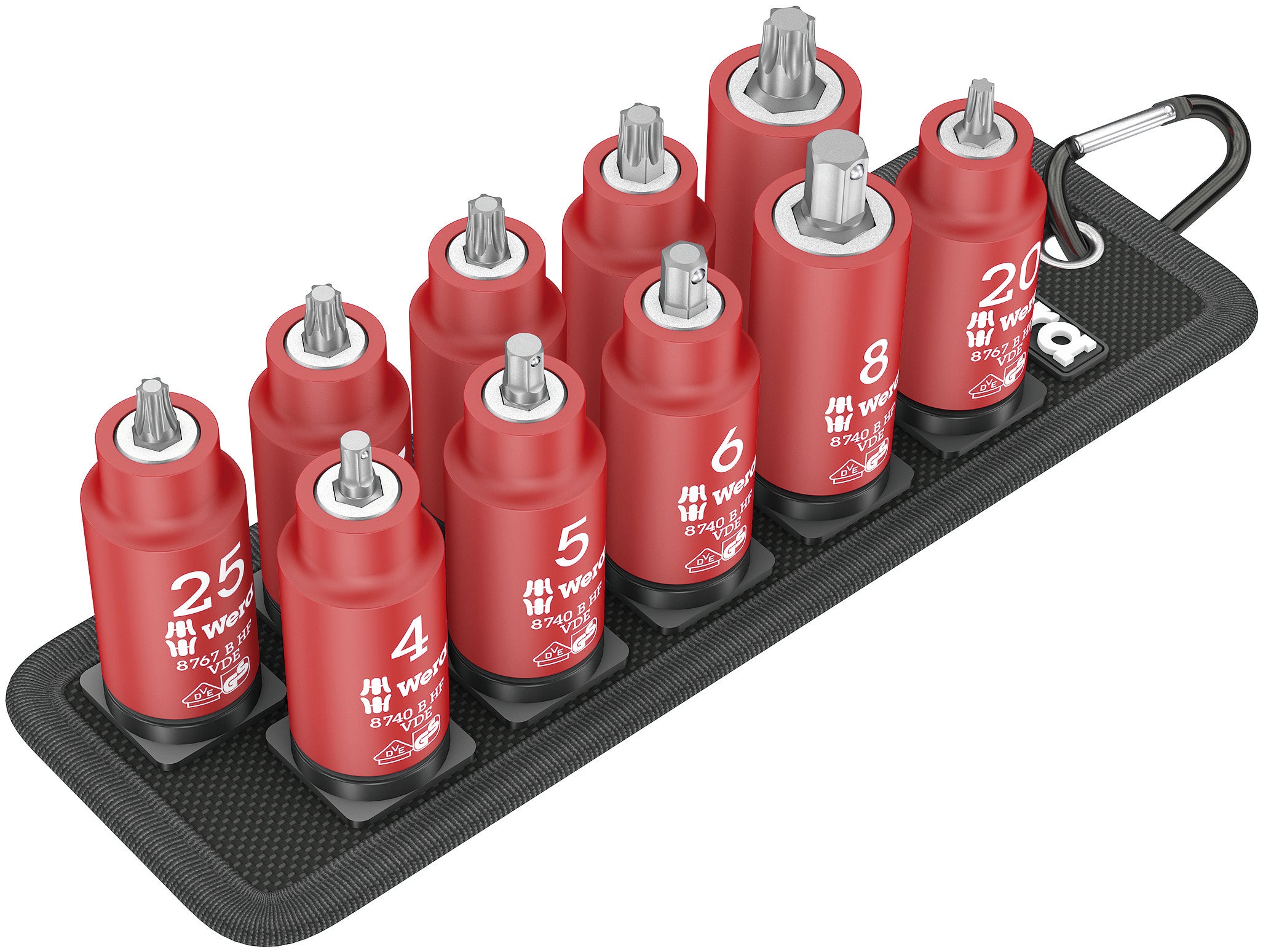 Wera Belt B VDE 1 Zyklop bitshylssats TORX/insex, isolerad, med hållarfunktion, 3/8"-fattning