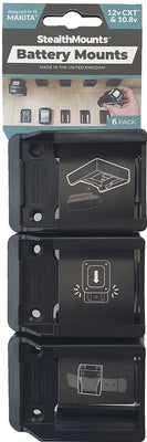 StealthMounts Battery Mounts for Makita 12v (6 pack ) Black