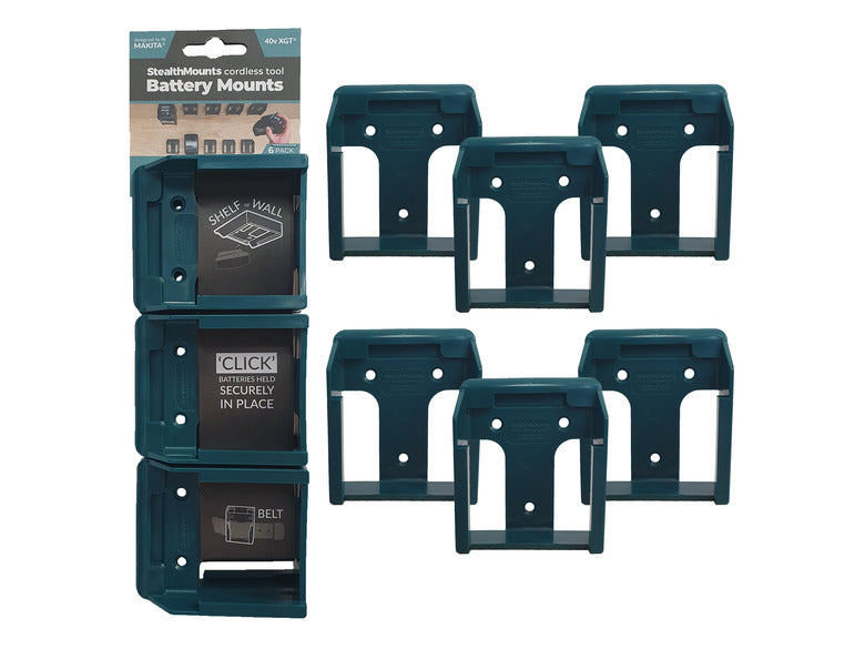 BLUE StealthMounts Battery Mounts for Makita 40v XGT (6 pack )