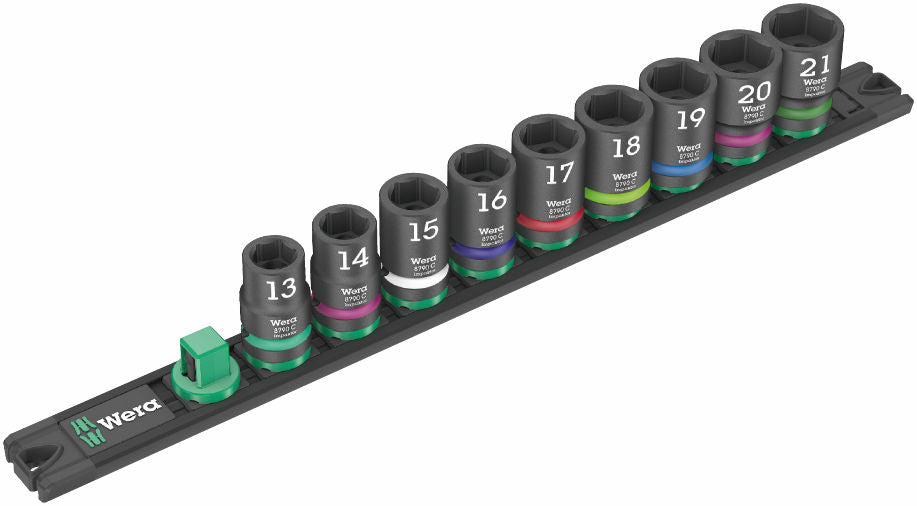 Wera Hyls-magnetlist C Impaktor 1 hylsmejselinsats-sats, 1/2"-fattning, 9 delar