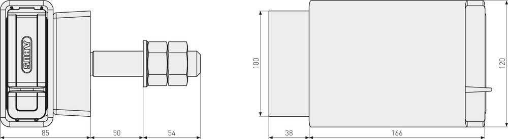 ABUS Containerlås ConHasp 215/100 inkl. Hänglås 83/80, HB100, u/Oval cylinder