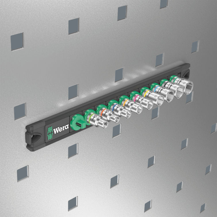 Wera Hyls-magnetlist A 4 Zyklop hylsmejselinsats-sats, 1/4"-fattning, 9 delar